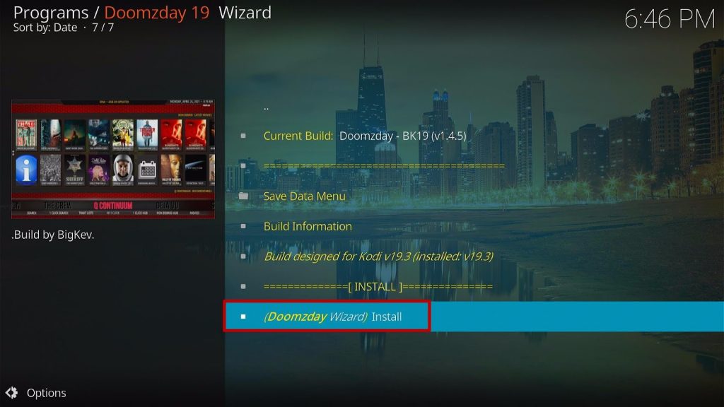 Install BK19 Kodi Build 29