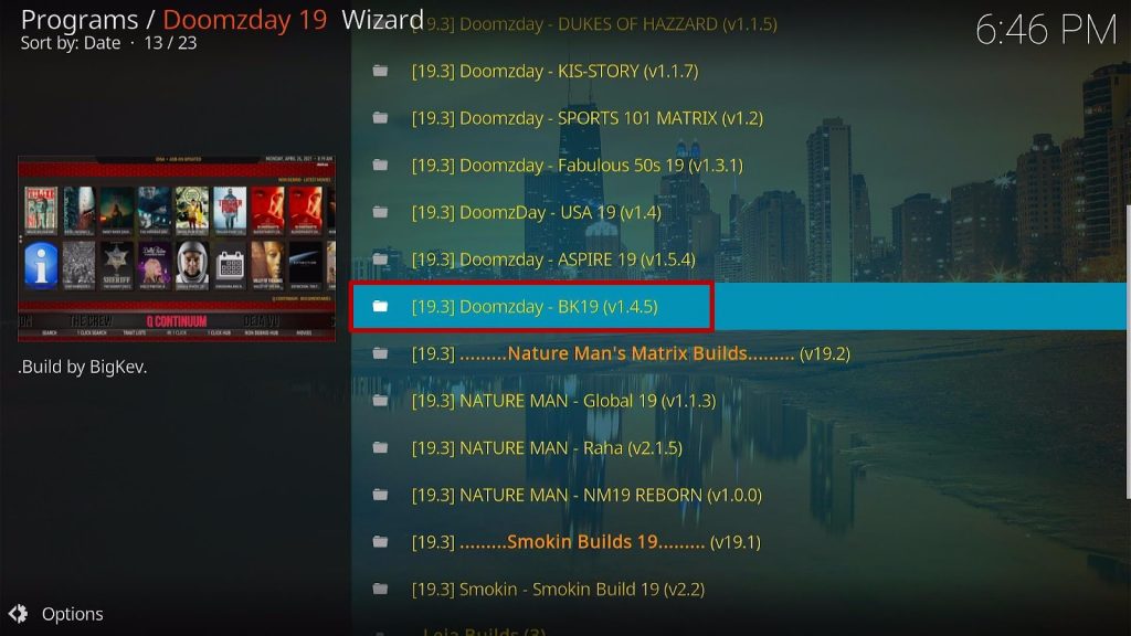 Install BK19 Kodi Build 28