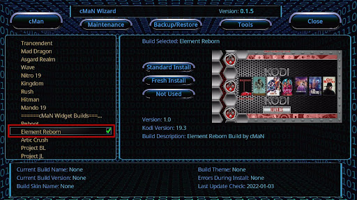 Install Element Reborn Kodi Build 27
