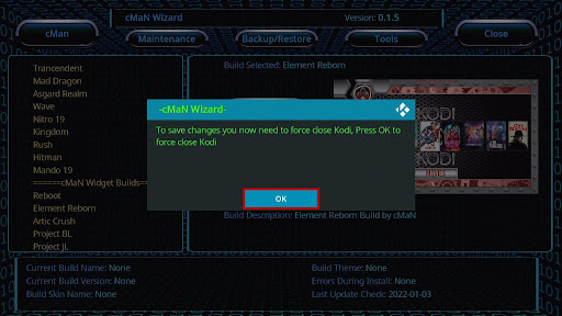 Install Element Reborn Kodi Build 31