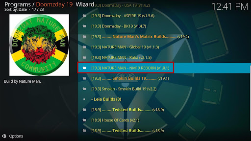 Install Nature Man - NM19 Reborn Kodi Build 28