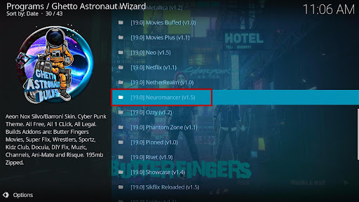 Install Neuromancer Kodi Build 28