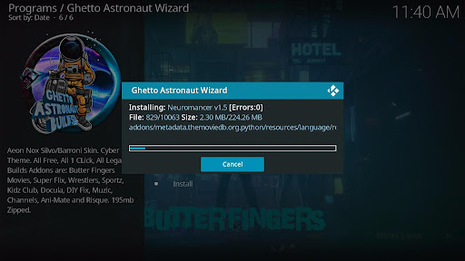 Install Neuromancer Kodi Build 30