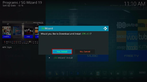 Install SPK Kodi Build 22