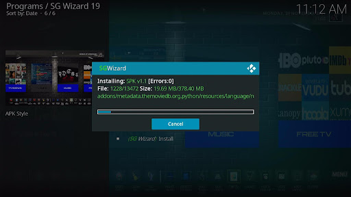 Install SPK Kodi Build 25