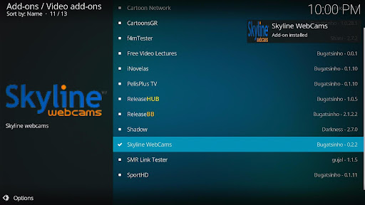 Install Skyline WebCams Kodi Addon 21