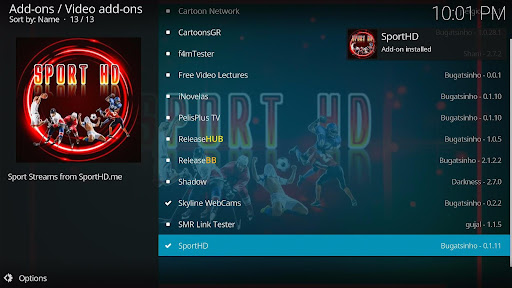 Install SportHD Addon on Kodi 21