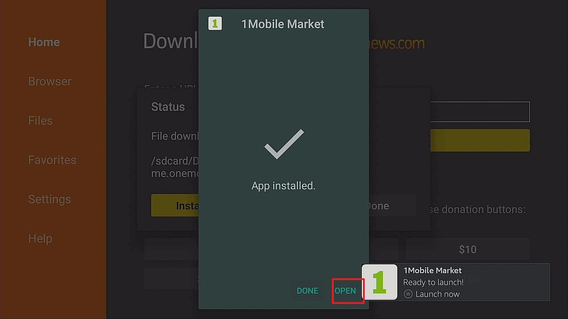 Step 14 Install 1Mobile Market App on Firestick
