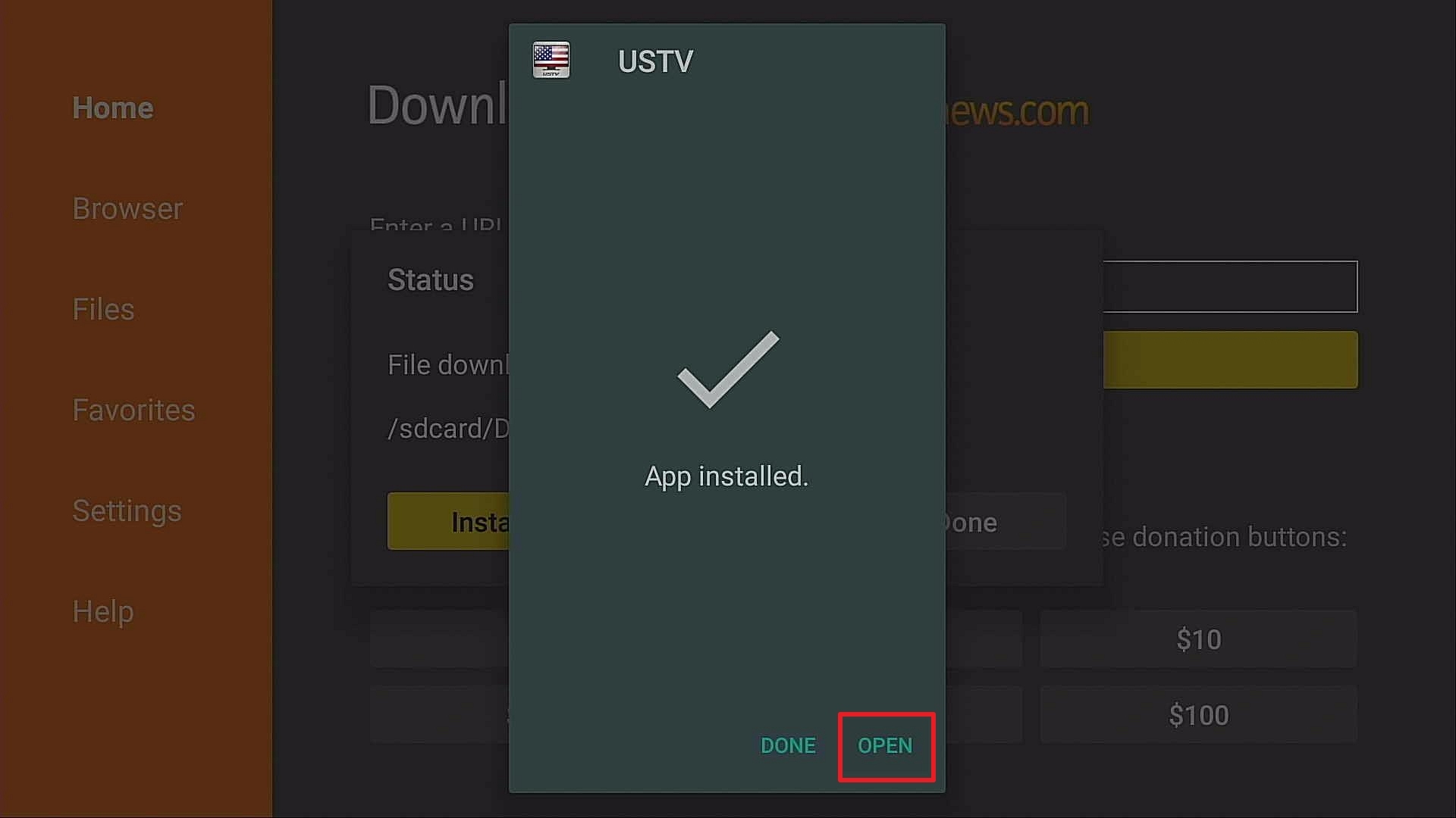 Step 14 Install USTV APK App on Firestick