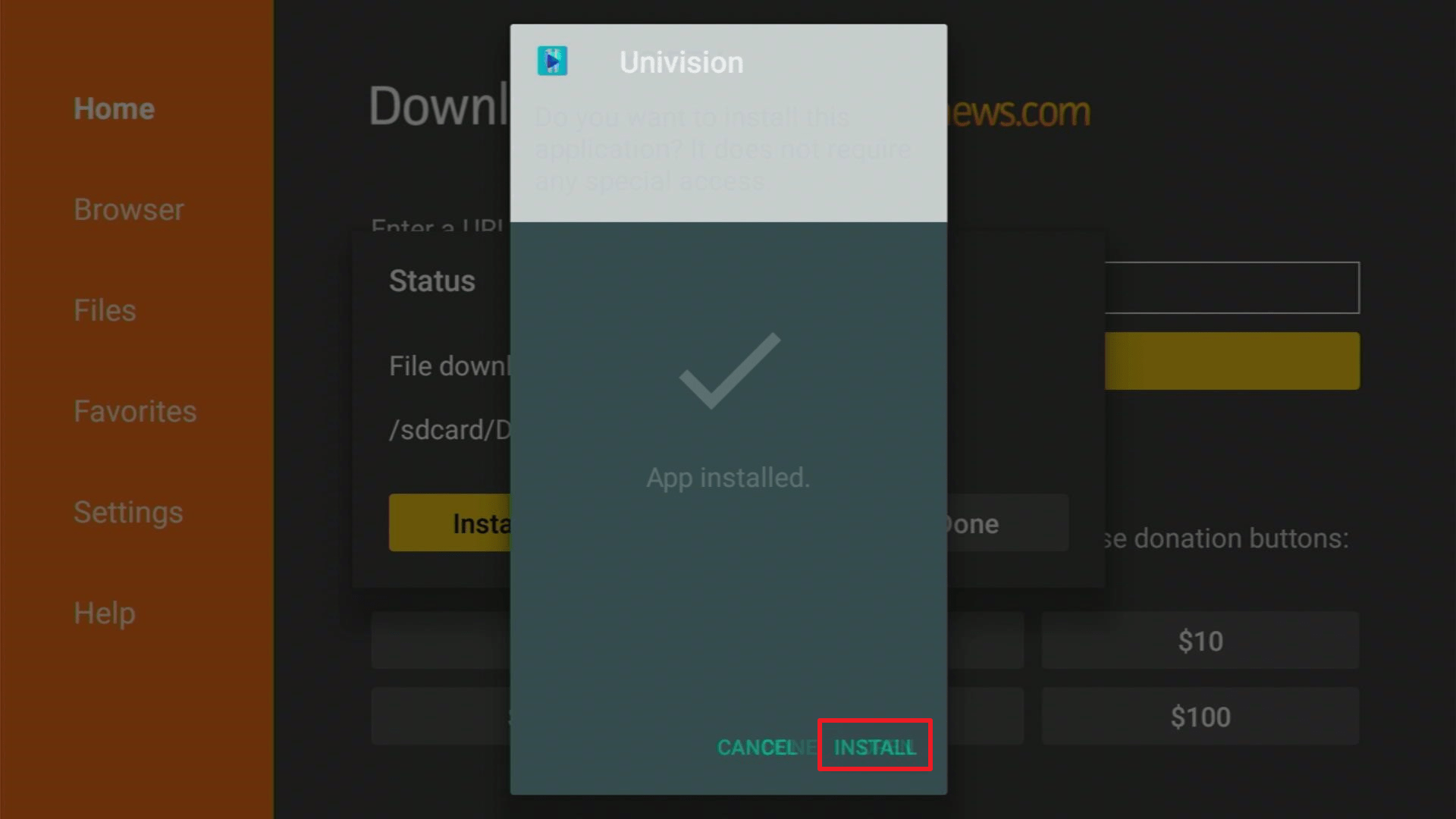 Install Univision1