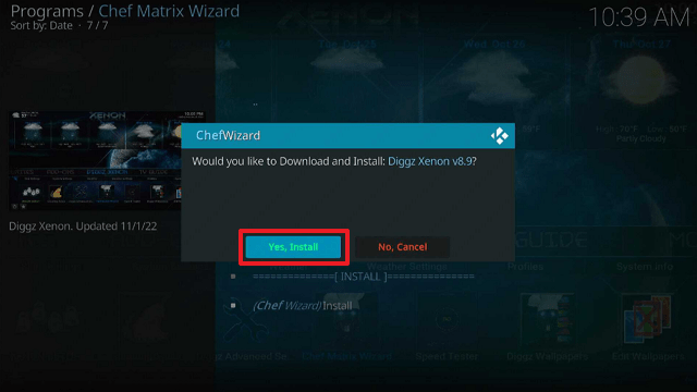 Install Diggz Xenon Build On Kodi 19.5 Matrix step 26