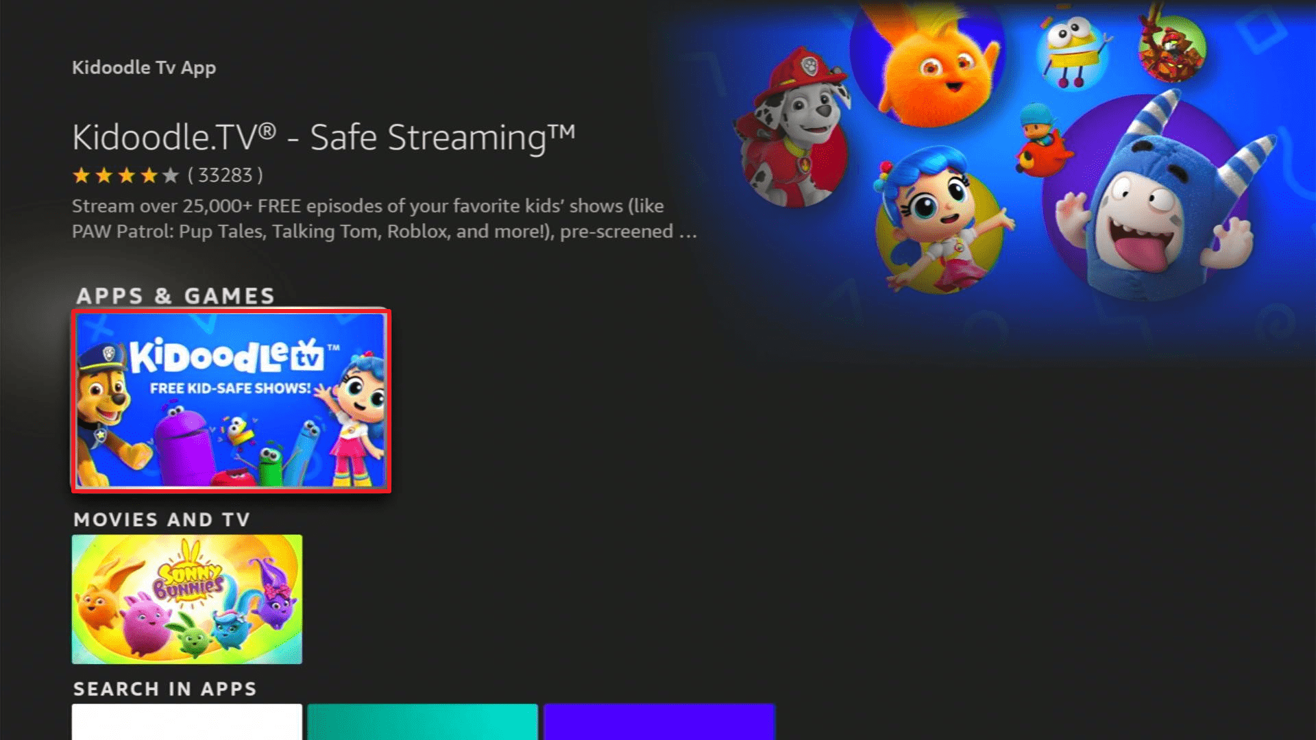 Install Kidoodle TV 1