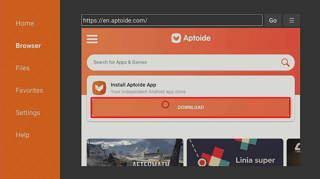 Step 15 Aptoide TV on Firestick