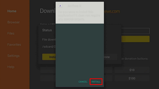 Step 16 Install AnYme X App on Firestick