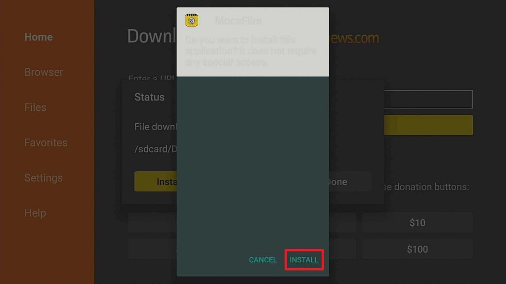 Step 16 Install MocaFilm HD App on Firestick