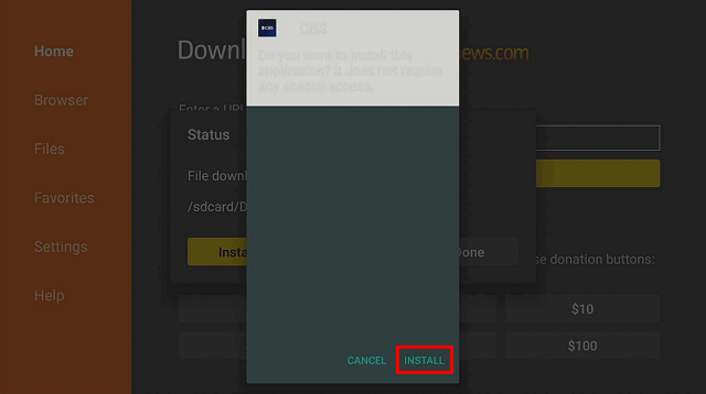Step 16 Install CBS Channel App on Firestick