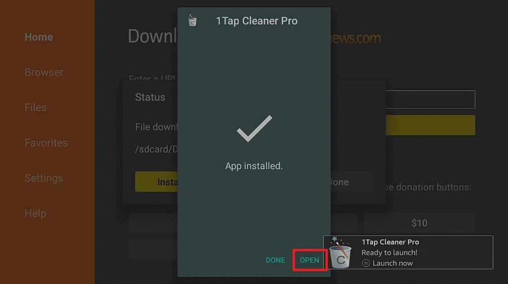 Step 18 Install the 1Tap Cleaner Pro App on Firestick