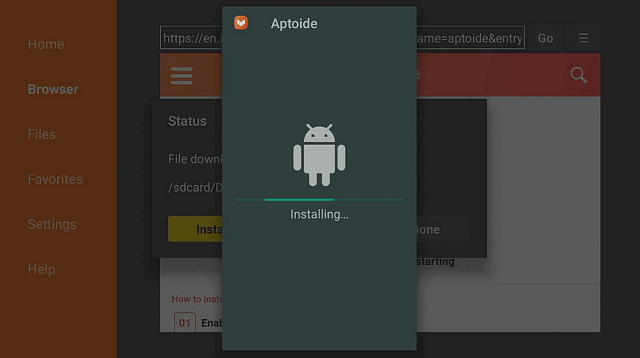 Step 18 Aptoide TV on Firestick