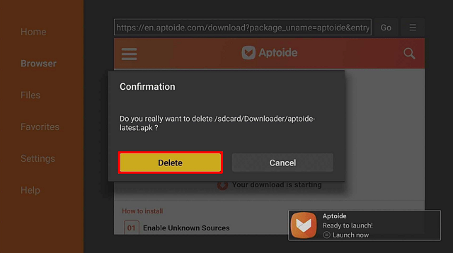 Step 19 Aptoide TV on Firestick