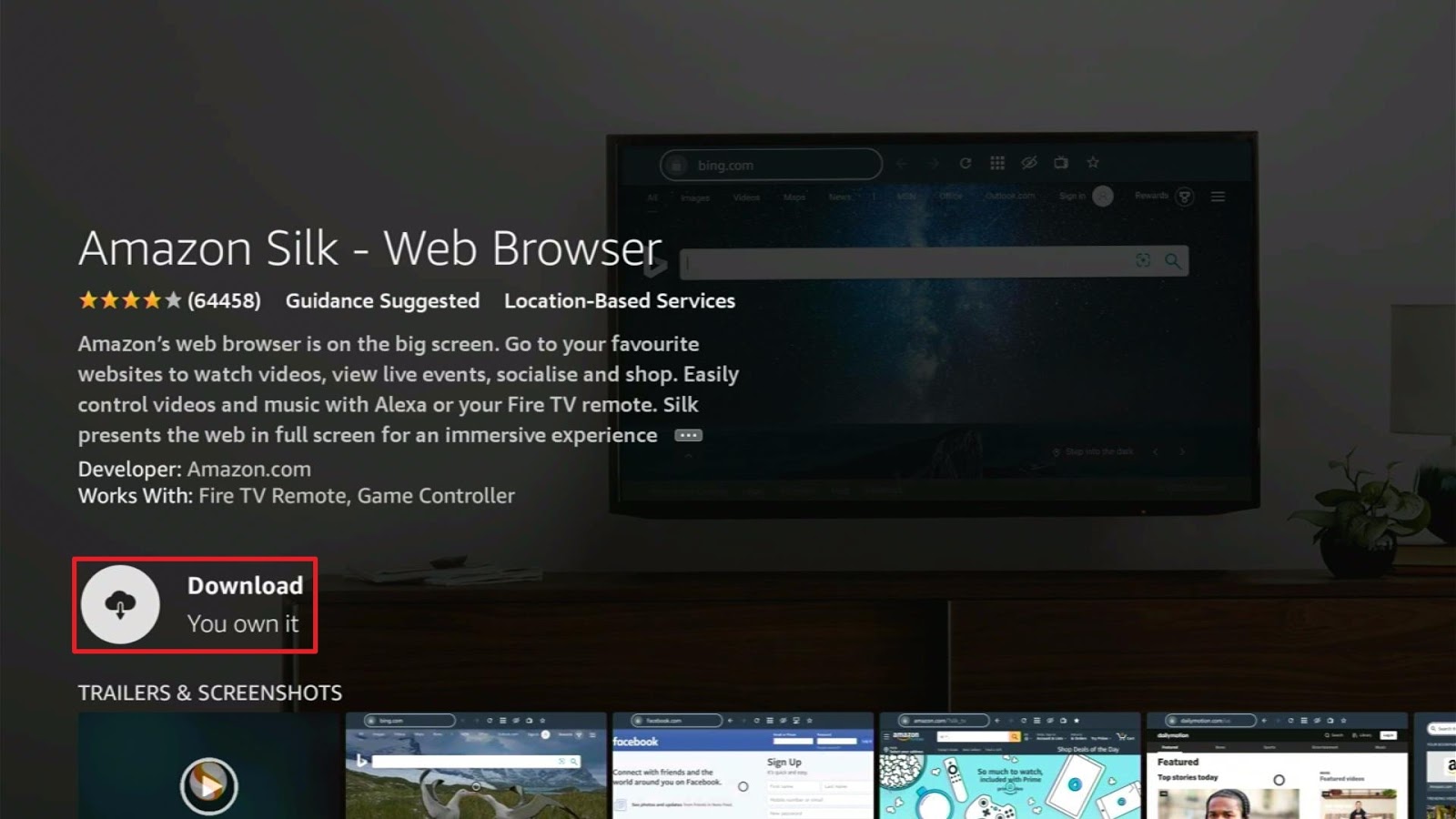 Step 5 How to use Qwant Engine on Firestick