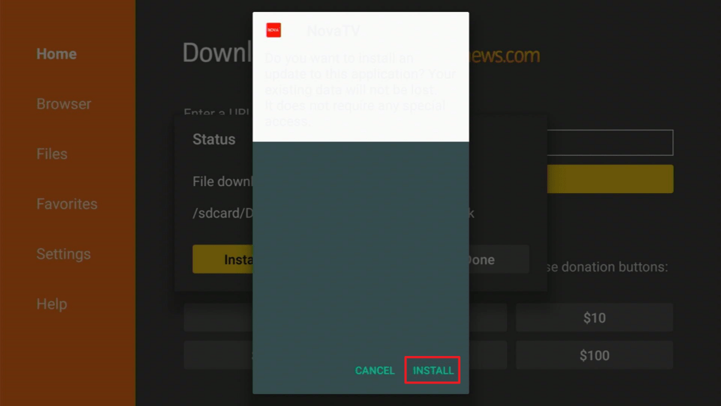 install nova tv 2