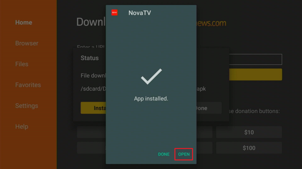 install nova tv 3