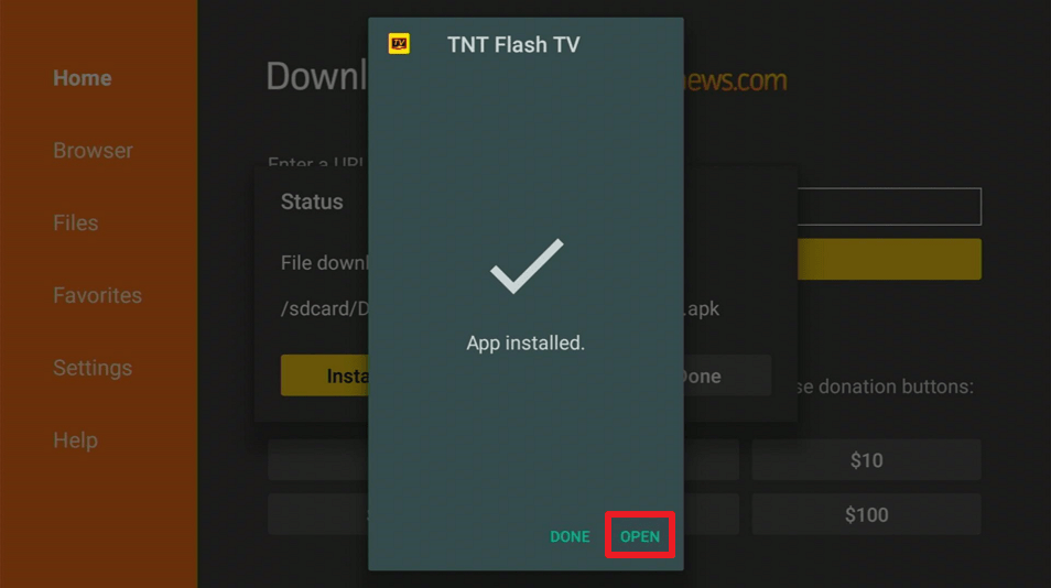 Install TNT Flash TV Pro 4