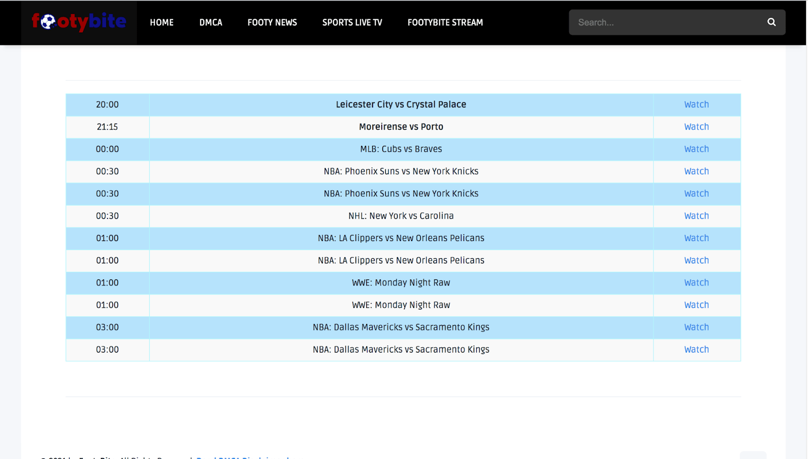 Footybite Features