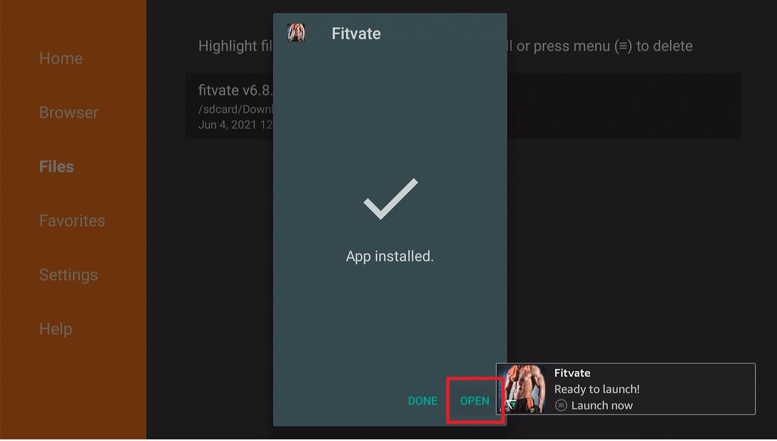 Step 18 Install Fitvate on Firestick