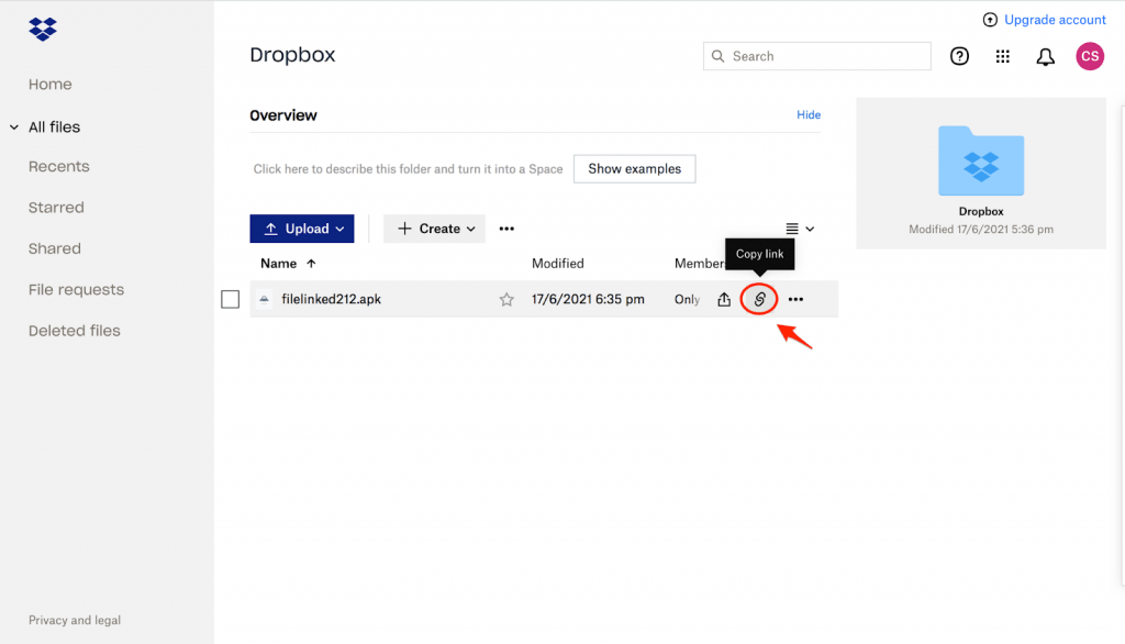 Create an Account and Upload Files on Dropbox Step 15