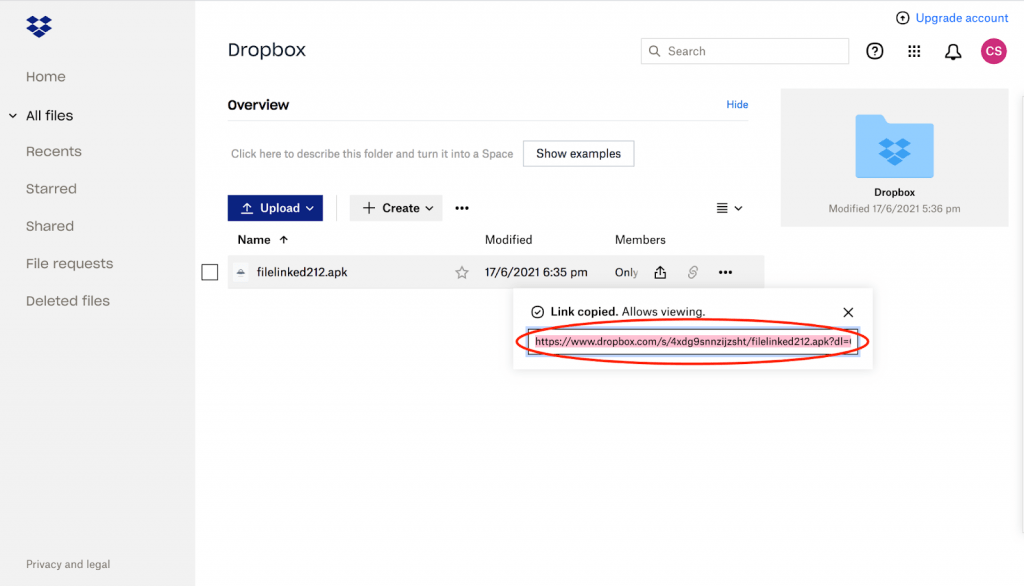 Create an Account and Upload Files on Dropbox Step 16