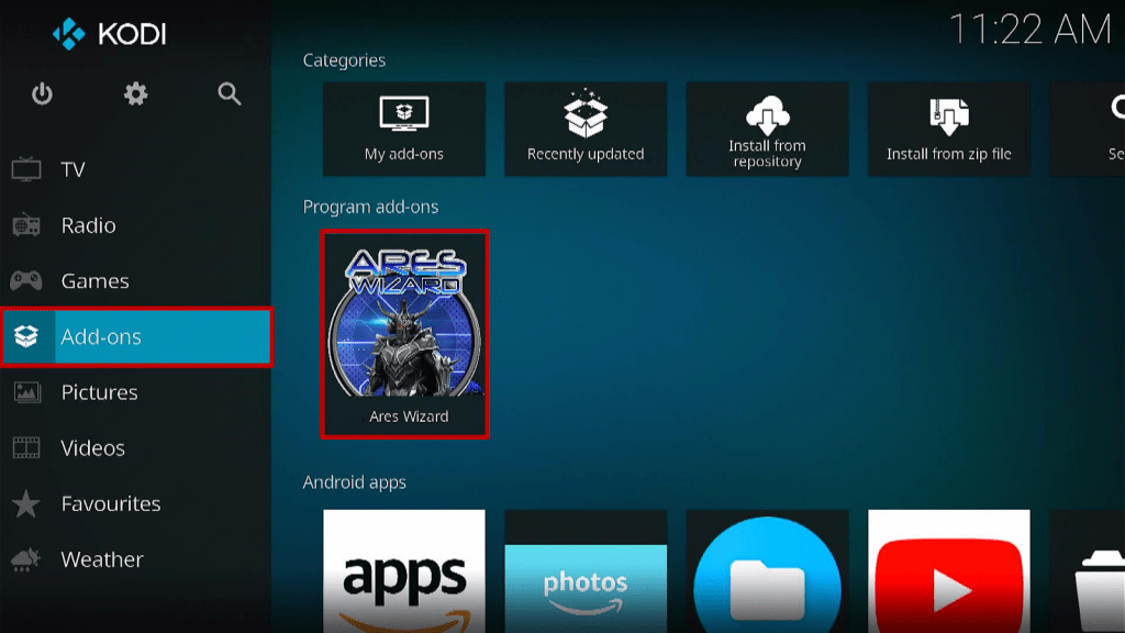 Install Ares Wizard and Reset Kodi By Default Step 14