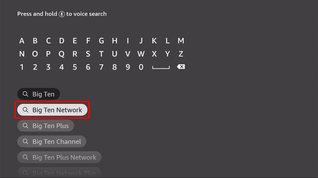 Install Big Ten Network App on Firestick Step 4