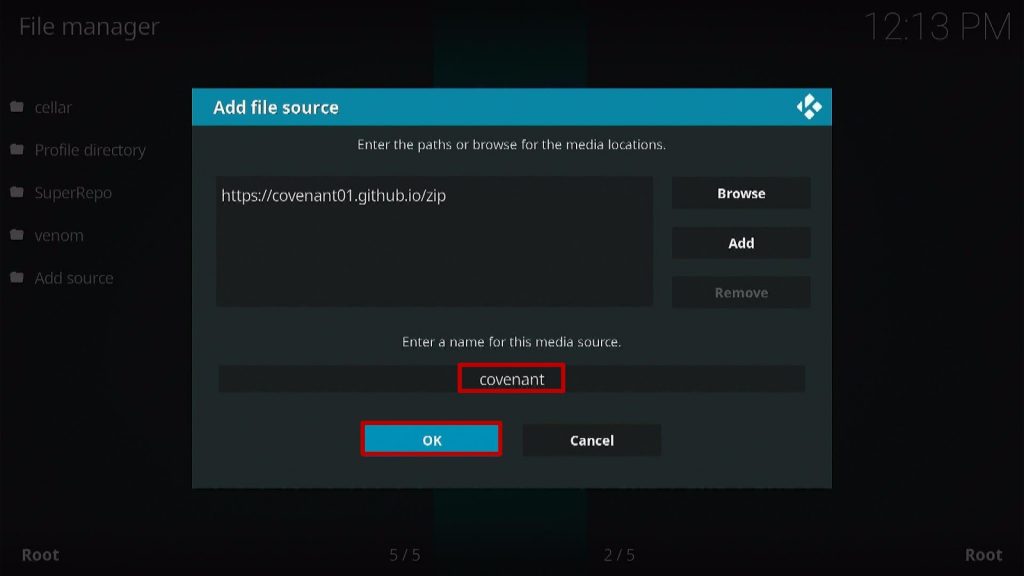Install Covenant Kodi Addon Step 2