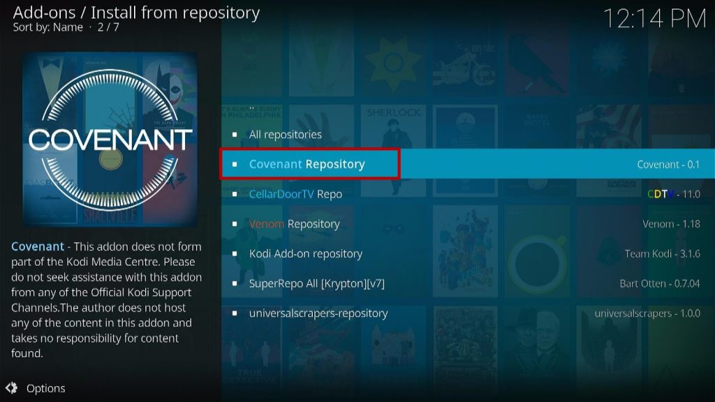 Install Covenant Kodi Addon Step 9