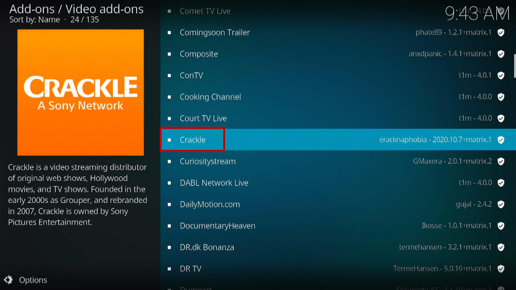 Install Crackle on Kodi Step 5