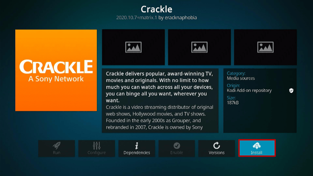 Install Crackle on Kodi Step 6