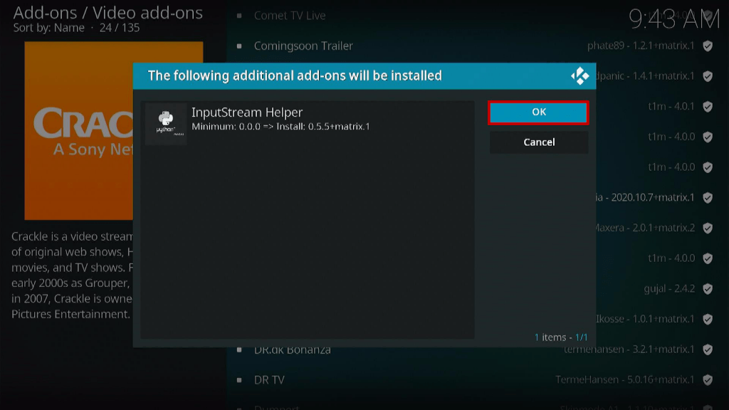 Install Crackle on Kodi Step 7