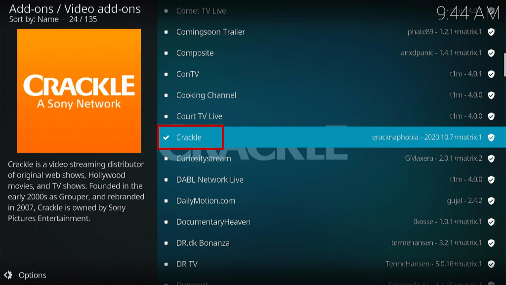 Install Crackle on Kodi Step 8