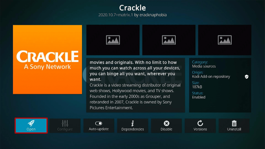Install Crackle on Kodi Step 9
