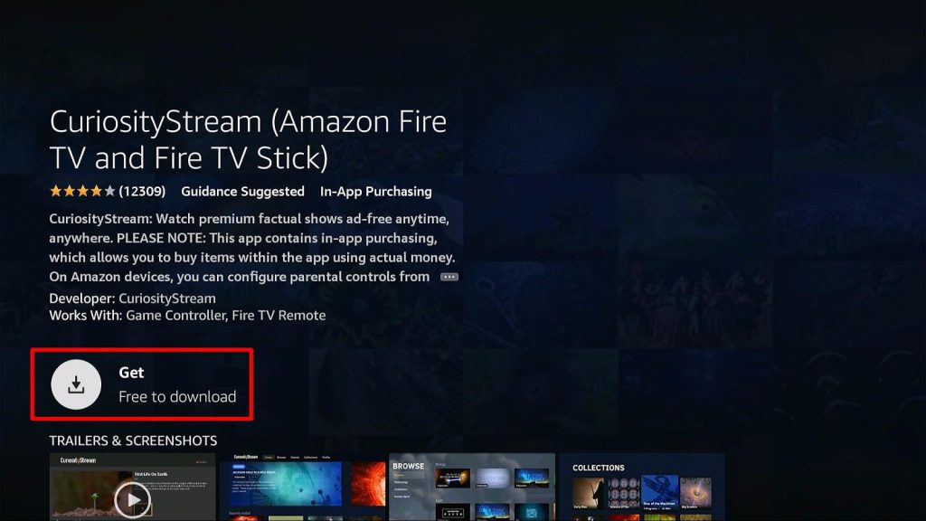 Install CuriousityStream App on Firestick Step 6