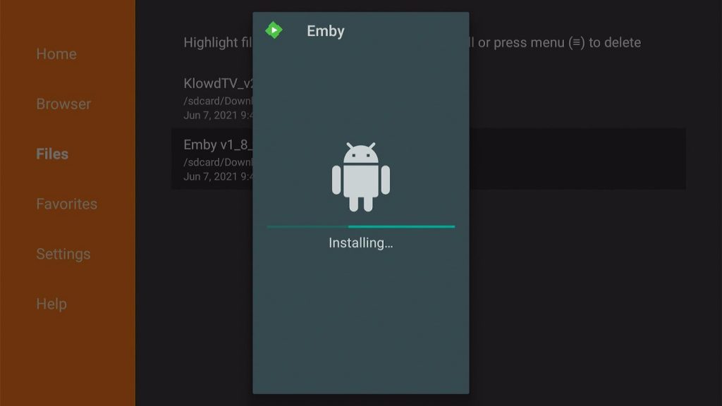 Install Emby on Firestick Using Downloader App Step 17