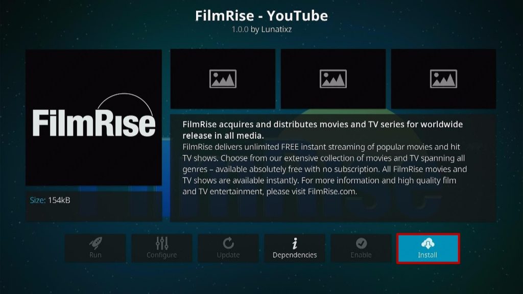 Install FilmRise on Kodi Step 6