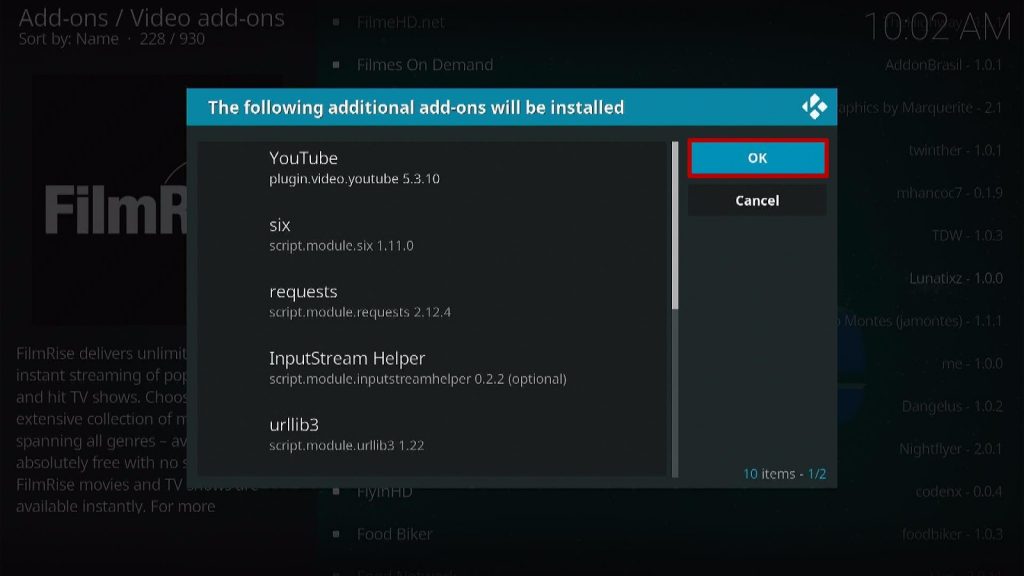 Install FilmRise on Kodi Step 7