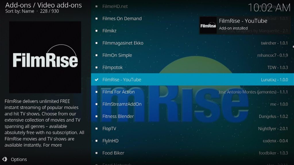 Install FilmRise on Kodi Step 8