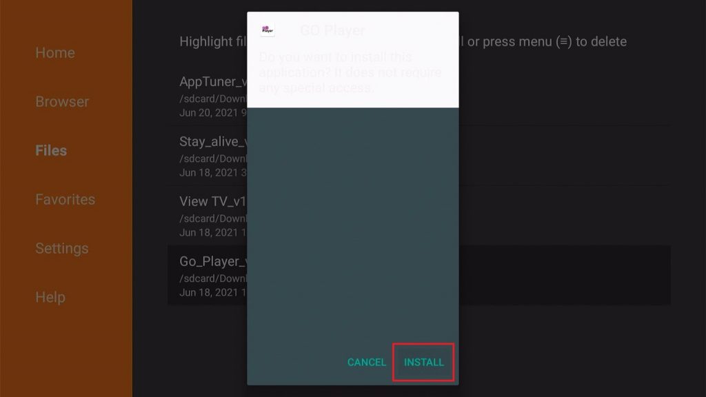 Install Go Player on Firestick Step 16