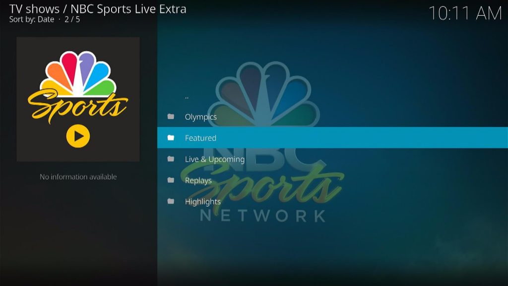 Install NBC Sports Extra Live on Kodi Step 10
