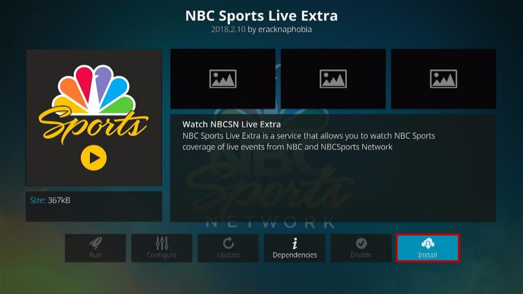 Install NBC Sports Extra Live on Kodi Step 6