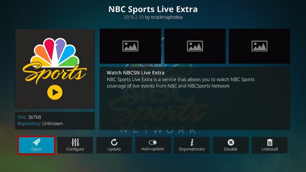 Install NBC Sports Extra Live on Kodi Step 9