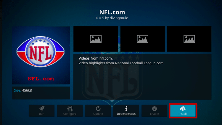 Install NFL.com Kodi Addon Step 6